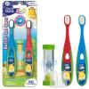 imageGuruNanda Butter on Gums Toddler Toothbrush with Sand Timer Extra Soft Bristles for Kids Age 2 Toothbrush with Tongue Cleaner ampamp Brush Cap 2 PackToddler Toothbrush