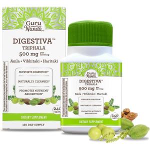 imageGuruNanda Digestiva Triphala 240 Tablets Supports Digestion Helps with Bloating Dietary Supplement with Amla Haritaki ampamp BibhitakiHerbal Supplement