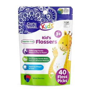 imageGuruNanda Kids Butter On Gums Cute Giraffe Toothbrush with Tongue Scraper ampamp Cover  Super Soft Bristles for Gentle Cleaning Ergonomic Handle Age 140 Count  Floss