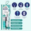 imageGuruNanda TravelFriendly Oral Care Kit 1 Butter on Gums Toothbrush 1 Tongue Scraper 4 DualAction Floss Picks 1 Coconut ampamp Mint Oil Pulling SachetTeal
