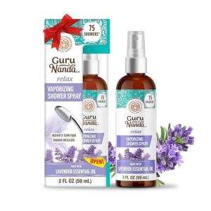 imageGuruNanda Breathe Vaporizing Shower Spray Natural Spa Mist ampamp Room Spray with Eucalyptus ampamp Basil for Congestion Aid ampamp Support Mental Clarity 2 fl ozLavender
