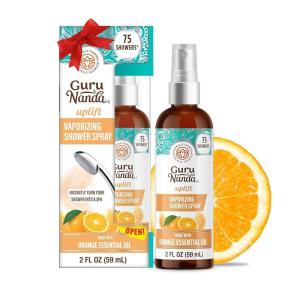 imageGuruNanda Breathe Vaporizing Shower Spray Natural Spa Mist ampamp Room Spray with Eucalyptus ampamp Basil for Congestion Aid ampamp Support Mental Clarity 2 fl ozOrange