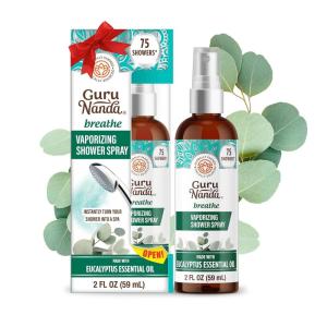 imageGuruNanda Breathe Vaporizing Shower Spray Natural Spa Mist ampamp Room Spray with Eucalyptus ampamp Basil for Congestion Aid ampamp Support Mental Clarity 2 fl ozEucalyptus