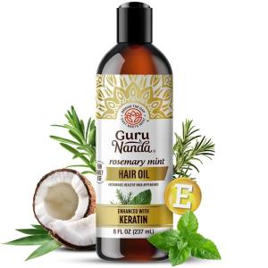 imageGuruNanda Rosemary Mint for Hair Growth with Keratin ampamp Vitamin E Oil  Encourages Scalp Shine ampamp Hair Strengthening 100 Natural CrueltyFree 2oz8 Fl Oz Pack of 1