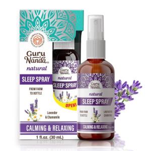 imageGuruNanda Sleep Spray 1 Fl oz  100 Pure ampamp Natural Blend of Lavender Chamomile ampamp Aromatherapy Essential Oils  Supports Calm ampamp Relaxed Rest  Bedtime Mist for Bed Pillows or Linen1 Fl Oz Pack of 1
