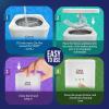 imageGuruNanda Retainer ampamp Denture Cleaning Pod  Ultrasonic 45kHz ampamp UV Light Cleaner 3 Modes for Retainers Dentures Brushes ampamp Teeth Cushions