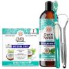 imageGuruNanda Coconut ampamp Mint Oil Pulling with Tongue Scraper ampamp Teeth Whitening Strips  7 Treatments with 14 Strips  EnamelSafe Strips for Sensitive Teeth