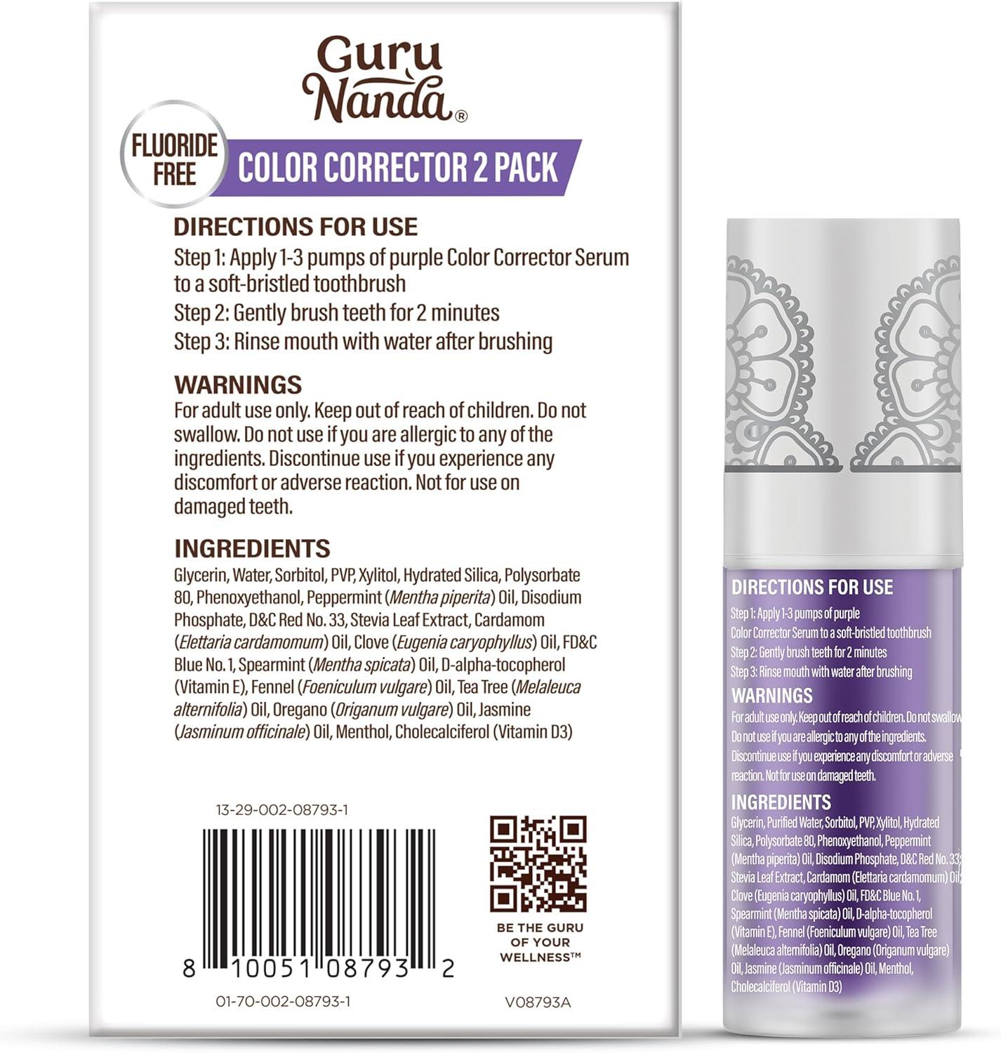 imageGuruNanda Purple Color Corrector Serum FluorideFree ampamp Gentle Instant Teeth Whitening with Essential Oils Up to 50 Uses 2 Pack