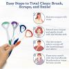 imageGuruNanda Dual Action Tongue Scraper 1 Pack 2in1 Tongue Scraper ampamp Soft Bristled Brush Deep Cleans ampamp Fights Bad Breath  Color Varies1 Count Pack of 1
