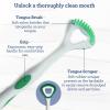 imageGuruNanda Dual Action Tongue Scraper 1 Pack 2in1 Tongue Scraper ampamp Soft Bristled Brush Deep Cleans ampamp Fights Bad Breath  Color Varies1 Count Pack of 1