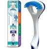 imageGuruNanda Dual Action Tongue Scraper 1 Pack 2in1 Tongue Scraper ampamp Soft Bristled Brush Deep Cleans ampamp Fights Bad Breath  Color Varies1 Count Pack of 1