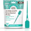 imageGuruNanda Interdental Picks Pack of 100 Super Soft ampamp Flexible Rubber Bristles Dental Floss Picks to Remove Food Debris Plaque ampamp Go Gentle on GumsToothbrush