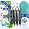 imageGuruNanda Tongue Scraper for Adults 4Pack with Travel Case 420 Medical Grade Stainless Steel Aids in Fresh Breath ampamp Oral Care  TravelFriendly1 Count Pack of 4