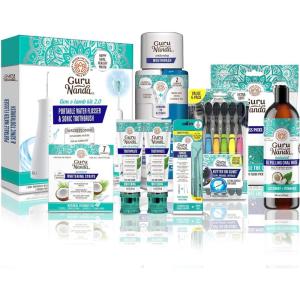 imageGuruNanda 7Step Regimen 20 for Complete Oral Care RoutineCocoMint Oil Pulling Dual Barrel Mouthwash Hydroxyapatite Toothpaste Whitening Strips Lion ampamp Lamb 20 BOG Toothbrush ampamp Tongue Scrapers