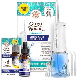 imageGuruNanda Advanced Water Flosser 20 with UV Mode ampamp Concentrated Mouthwash Duo  Fresh Breath ampamp Thorough Plaque Removal for a Brighter SmileMulticolor