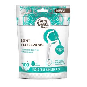 imageGuruNanda Dental Mint Floss Picks  Non Shred Thread with Angled Pick for Effective Plaque Removal  Dentist Recommened  Travel Friendly for Adults ampamp Kids  100 Pack100 Count Pack of 1