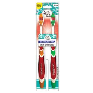 imageGuruNanda Dynamic Luminance Toothbrushes  Medium Bristles for Plaque Removal  Gentle on Teeth ampamp Gums  Ideal for Kids ampamp Adults  Pack of 2