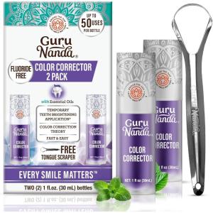 imageGuruNanda Purple Color Corrector Serum FluorideFree ampamp Gentle Instant Teeth Whitening with Essential Oils Up to 50 Uses 2 Pack
