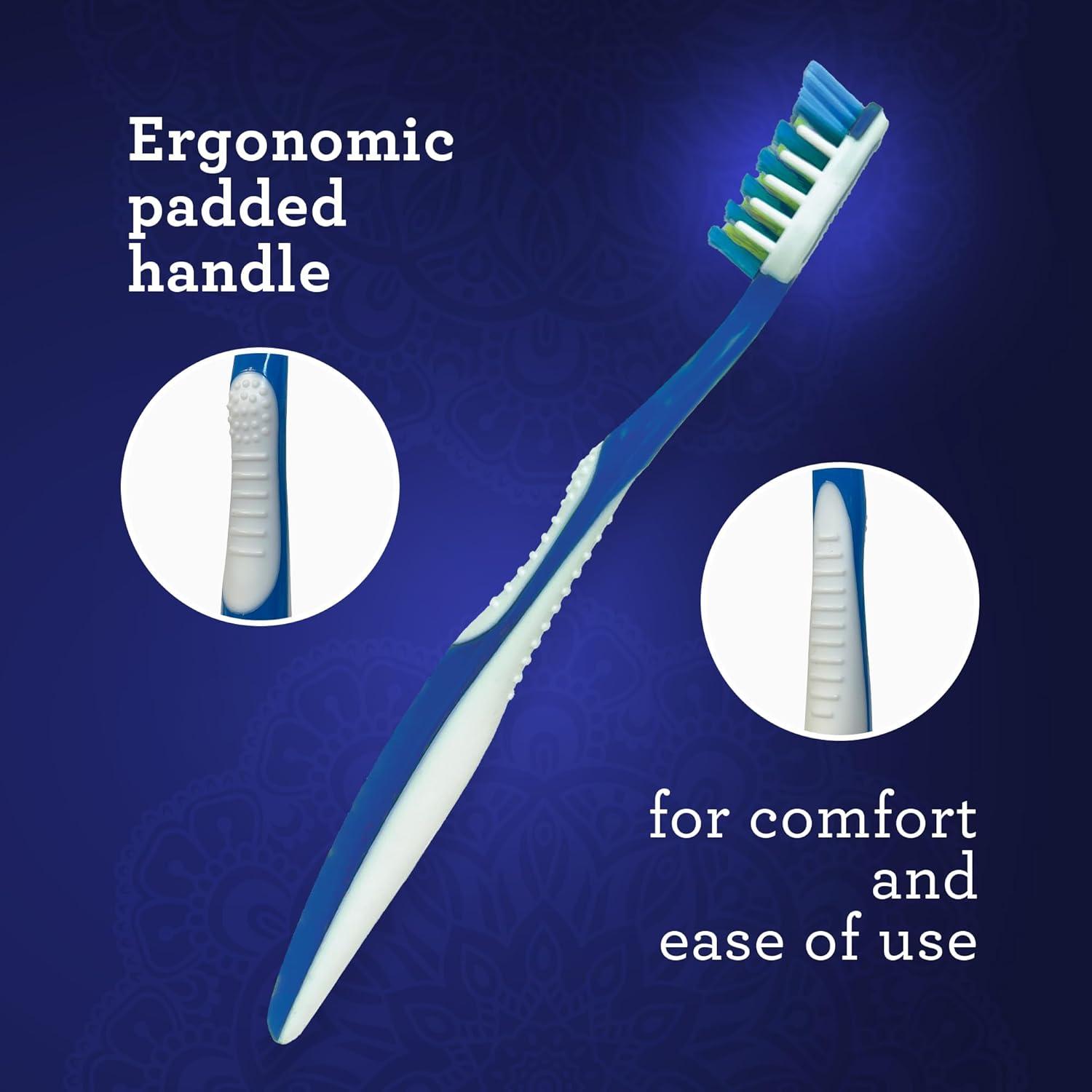 imageGuruNanda MultiAction Toothbrush with Tongue Cleaner  Soft Bristles for Sensitive Teeth ampamp Gums  Assorted Colors Pack of 8