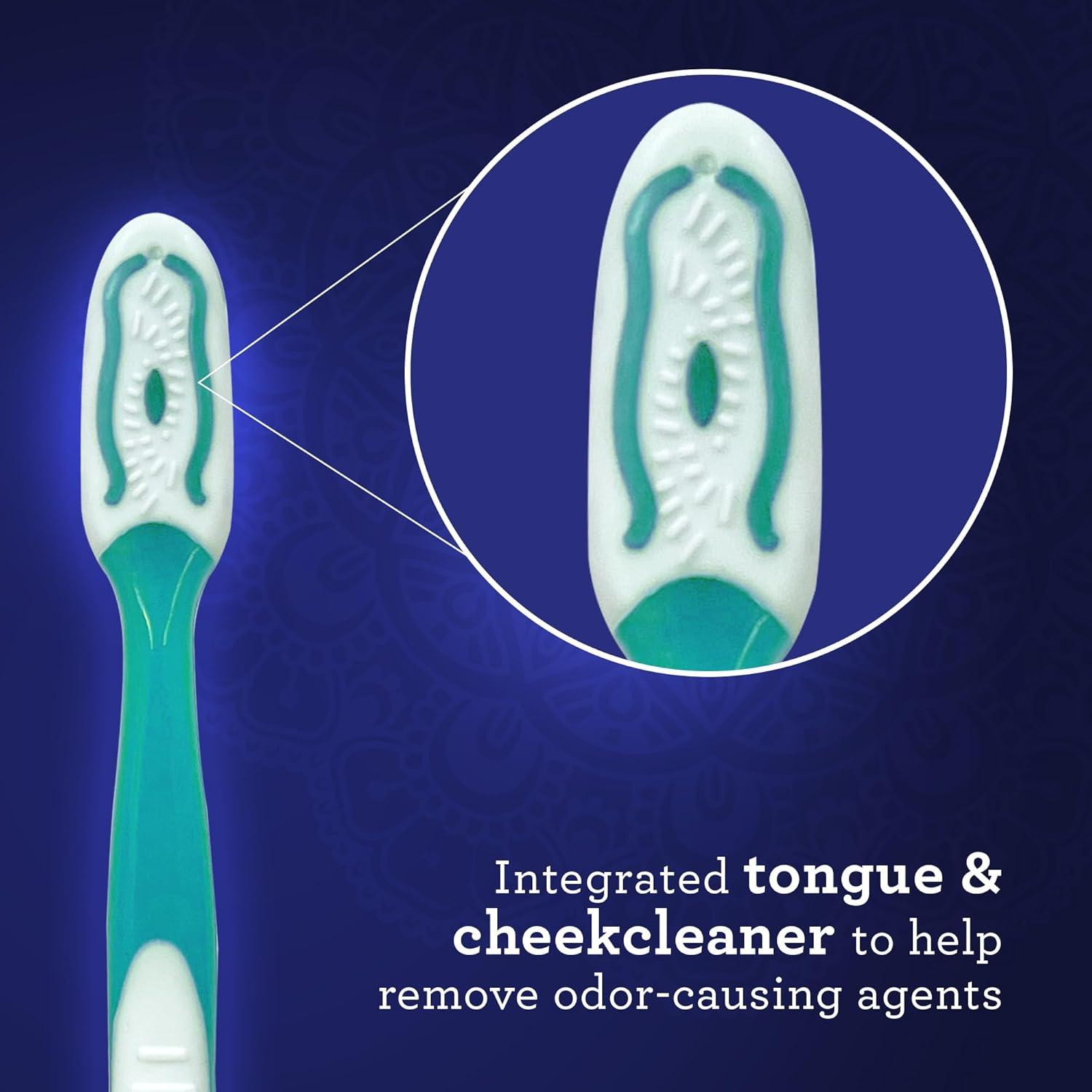imageGuruNanda MultiAction Toothbrush with Tongue Cleaner  Soft Bristles for Sensitive Teeth ampamp Gums  Assorted Colors Pack of 8