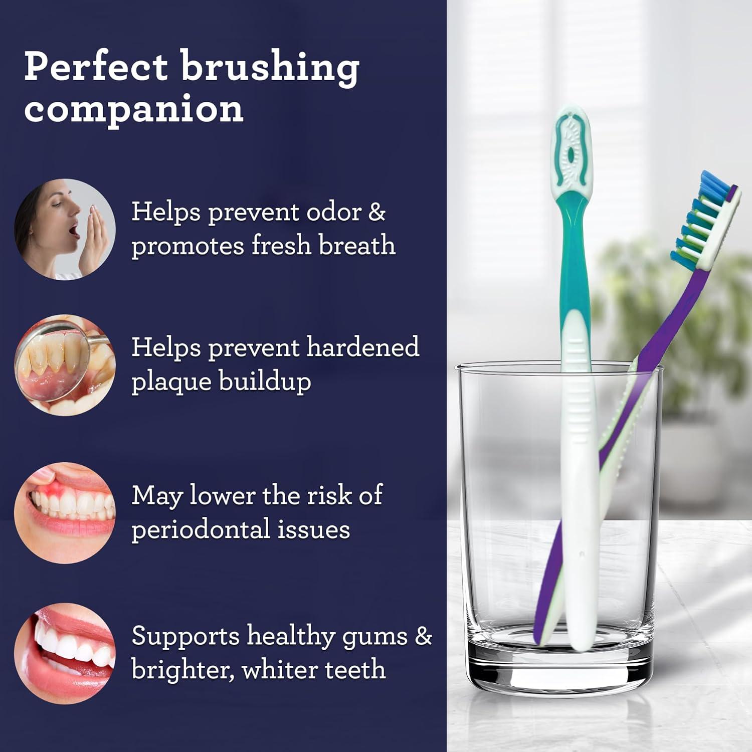 imageGuruNanda MultiAction Toothbrush with Tongue Cleaner  Soft Bristles for Sensitive Teeth ampamp Gums  Assorted Colors Pack of 8