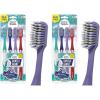 imageGuruNanda Gentle Giant Toothbrush with Dual Action Flossing Spiral Bristles NonSlip Ergo Dexa Grip Helps in Teeth Whitening BPA Free 4 Count4 Count Pack of 2