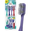 imageGuruNanda Gentle Giant Toothbrush with Dual Action Flossing Spiral Bristles NonSlip Ergo Dexa Grip Helps in Teeth Whitening BPA Free 4 Count4 Count Pack of 1