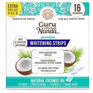 imageGuruNanda Teeth Whitening Strips  16Day Treatment with NonSlip Dry Strip Technology  Whitening Designed with Care for a Brighter Smile32 Count Pack of 1