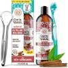 imageGuruNanda Ashwagandha Oil Pulling with Neem ampamp Roman Chamomile for Fresh Breath and Happy Gums Alcohol ampamp FlourideFree Essential Oil Oral Rinse with Toothbrush ampamp Tongue Scraper 8 Oz8 Fl Oz Pack of 1