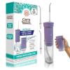 imageGuruNanda Compact Water Dental Flosser Portable Travel Size Oral Irrigator Flosser with Collapsible 180 ml Tank Smart Timer 4 Flossing Modes TSAApproved  BlackLavender