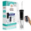imageGuruNanda Compact Water Dental Flosser Portable Travel Size Oral Irrigator Flosser with Collapsible 180 ml Tank Smart Timer 4 Flossing Modes TSAApproved  BlackBlack