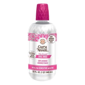 imageGuruNanda AlcoholFree Mouthwash Unflavored ampamp Unsweetened Gentle on Sensitive Mouths 12Hour Fresh Breath No Artificial Additives Made in The USA 32oz