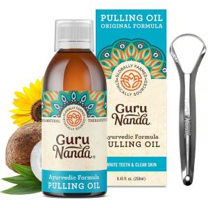 imageGuruNanda Original Oil Pulling Mouthwash Promotes Deep Cleaning With Coconut ampamp Sesame for Teeth ampamp Gum Health ampamp Fresh Breath ALcoholfree 3X845 Fl Oz845 Fl Oz Pack of 1