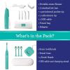 imageGuruNanda Lion ampamp Lamb Kit Teal  Portable Water Flosser 300ml with 4 Jet Tips ampamp 5000 mAH Rechargeable Sonic Toothbrush with 4 Brush Heads ampamp More