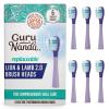 imageGuruNanda Lion ampamp Lamb 20 Replacement Brush Head Pack of 6 RoundEnded Soft Bristles to Help with Plaque Control BPAFree IPX7 WaterproofLavender