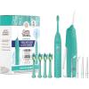 imageGuruNanda Lion ampamp Lamb Kit Teal  Portable Water Flosser 300ml with 4 Jet Tips ampamp 5000 mAH Rechargeable Sonic Toothbrush with 4 Brush Heads ampamp More
