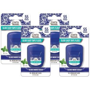 imageGuruNanda Dental Floss  Slide Easy Tape Thread for Teeth Flossing  Mint Flavored  55 Yards150 Foot Pack of 4