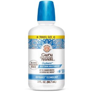 imageGuruNanda Oxyburst Teeth Whitening Mouthwash  Alcohol ampamp Fluoride Free with Hydrogen Peroxide ampamp 7 Essential Oils for OnTheGo Freshness TSA Friendly Wild Mint 3 fl oz
