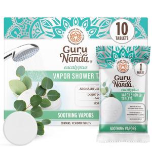 imageGuruNanda Eucalyptus Vapor Shower Tablets CleanDissolving Aromatherapy Shower Steamers with Eucalyptus ampamp Menthol Promotes Relaxation Ideal for Gifting 30 CountPack of 1