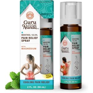 imageGuruNanda Menthol with Magnesium Spray for Pain Relief  105 Menthol Cooling Spray for Muscle Joint ampamp Back Discomfort  NoMess FastActing Relief Pack of 3Pack of 1