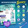 imageGuruNanda 6in1 ReadytoGo Disposable Toothbrush PrePasted Butter on Gums Softex Bristles Floss ampamp Toothpick Tongue ampamp Cheek Cleaner Individually Wrapped ampamp TSA Friendly 21 Ct