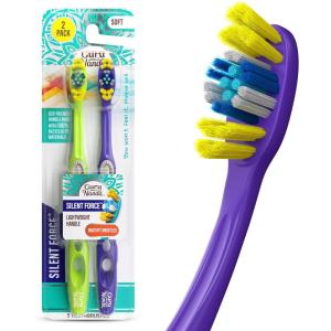 imageGuruNanda Silent Force ToothbrushBig Tuft Bristles for Deep Cleaning ampamp Thorough Plaque Removal Gentle on Teeth ampamp Gums Ergonomic Handle EcoFriendly BPAFree 2 Count