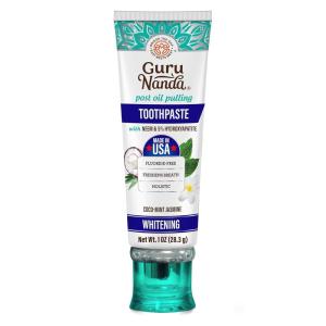 imageGuruNanda Travel Toothpaste with Hydroxyapatite TravelSize Toothpaste to Whiten Teeth ampamp Freshen Breath TSAFriendly Fluoride ampamp SLSFree Natural CocoMint Jasmine Neem 1 oz