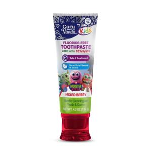 image:imageGuruNanda Kids Toothpaste for Toddlers with 10 Xylitol  FluorideFree Mixed Berry Flavor Safe if Swallowed Gentle amp Safe for Young Teeth amp Gums 42 oz