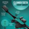 image:imageGuruNanda Gentle Giant Charcoal Toothbrush  Dual Action Flossing Spiral Bristles NonSlip Ergo Dexa Grip Handle Helps in Teeth Whitening BPA Free 2ctCharcoal