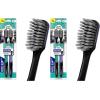 image:imageGuruNanda Gentle Giant Charcoal Toothbrush  Dual Action Flossing Spiral Bristles NonSlip Ergo Dexa Grip Handle Helps in Teeth Whitening BPA Free 2ctCharcoal