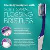 image:imageGuruNanda Gentle Giant Charcoal Toothbrush  Dual Action Flossing Spiral Bristles NonSlip Ergo Dexa Grip Handle Helps in Teeth Whitening BPA Free 2ctRegular