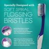 image:imageGuruNanda Gentle Giant Charcoal Toothbrush  Dual Action Flossing Spiral Bristles NonSlip Ergo Dexa Grip Handle Helps in Teeth Whitening BPA Free 2ctRegular