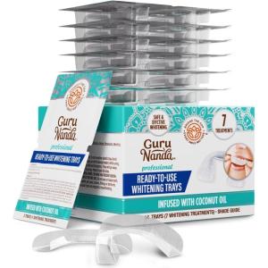 image:imageGuruNanda ReadytoUse Prefilled Whitening Trays 7 Treatments with 8 Hydrogen Peroxide to Remove Surface Stains Fast amp Easy Teeth Whitening for Sensitive Smiles