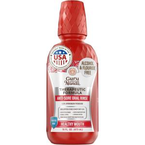 image:imageGuruNanda Therapeutic Formula AntiSore Oral Rinse with 15 Hydrogen Peroxide Alcohol amp Fluoride Free Mouthwash for Oral Irritation Relief Winter Mint Flavor 2x16 fl oz16 Fl Oz Pack of 1